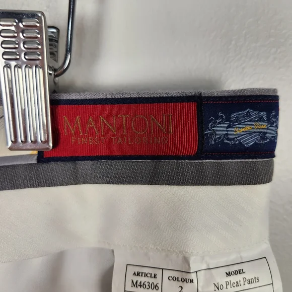 Mantoni 100% Italian Super Fine Wool No Pleat Dress Pants In Gray Size 38R #0413 - Picture 10 of 14